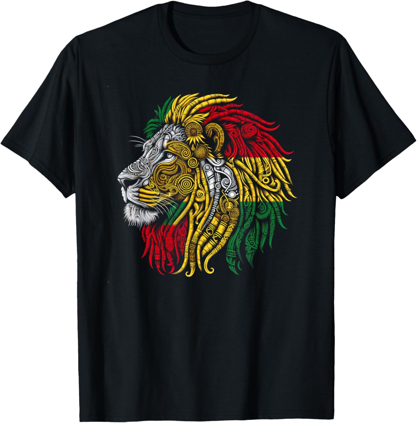 Heritage Rasta Lion T-Shirt - T-Shirt | Black