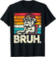 Bruh Retro Vintage 80s Dog Sunglasses Funny Bruh Bulldog T-Shirt - T-Shirt | Black