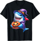 Shark Halloween Shark Lover Pumpkin Shark Halloween Boy Kids T-Shirt - T-Shirt | Black