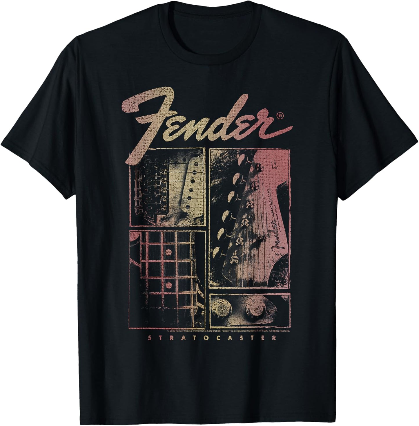 Fender Stratocaster Panels T-Shirt - T-Shirt | Black