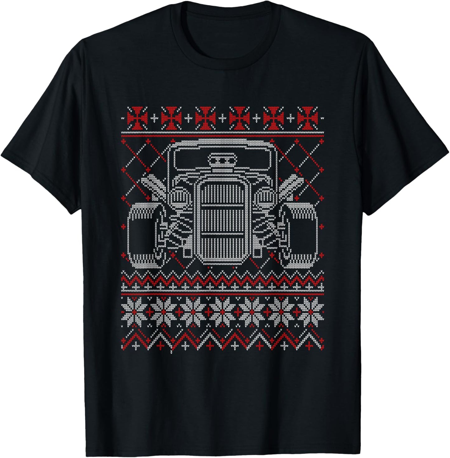 Hot-Rod Racing Fancy Car Mechanic Ugly Christmas Sweater T-Shirt - T-Shirt | Black