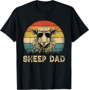 Vintage Sheep Dad Sheep Lovers Daddy Father's Day T-Shirt - T-Shirt | Black