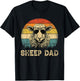 Vintage Sheep Dad Sheep Lovers Daddy Father's Day T-Shirt - T-Shirt | Black