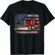 Trucker American Flag and Big Rig T-Shirt - T-Shirt | Black