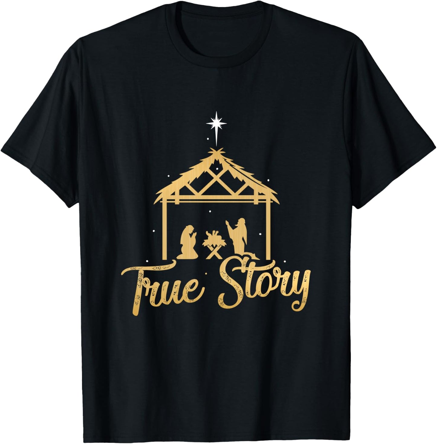 True Story Christmas Advent Nativity Scene T-Shirt - T-Shirt | Black