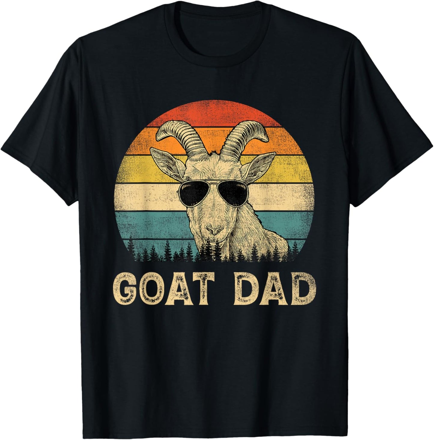 Vintage Goat Dad Goat Lovers Daddy Father's Day T-Shirt - T-Shirt | Black