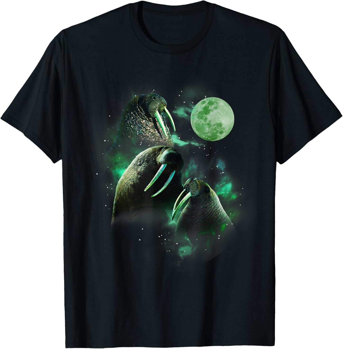 3 Walrus Moon Funny Parody T-Shirt - T-Shirt | Black