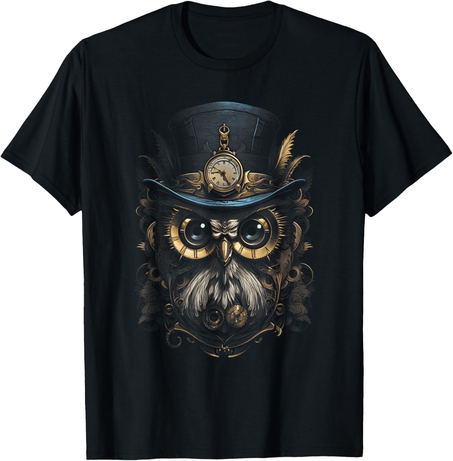 Steampunk Mechanical owl Victorian Bird T-Shirt - T-Shirt | Black