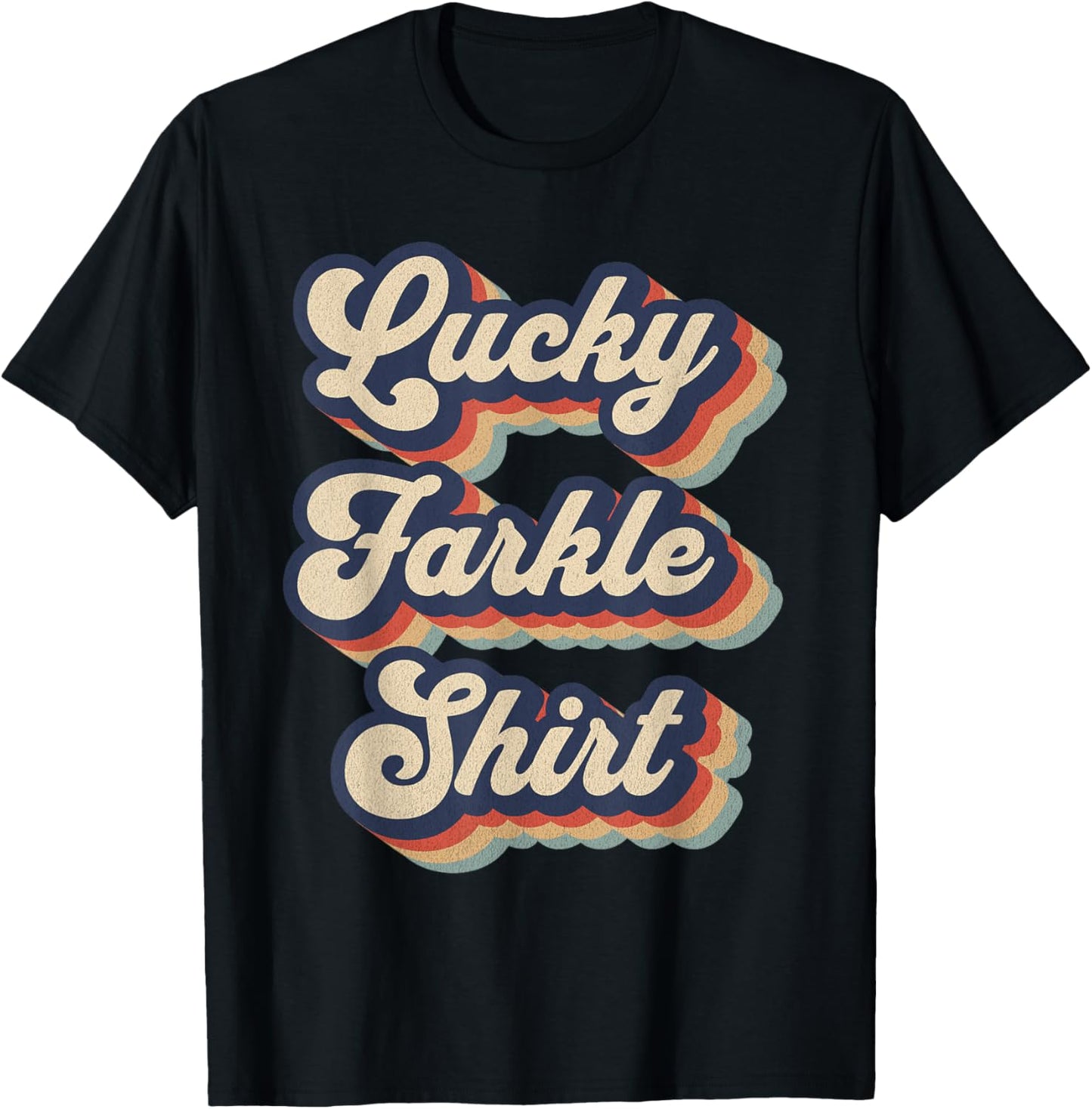 Lucky Farkle Shirt Vintage Farkle Dice Game T-Shirt - T-Shirt | Black
