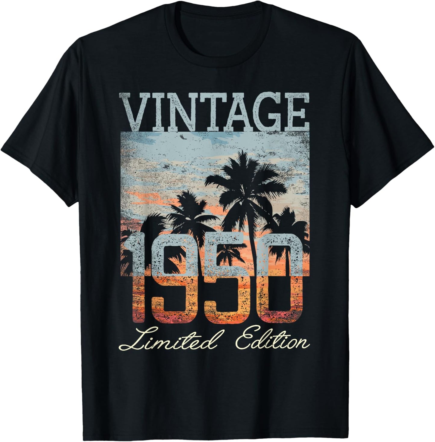 Vintage 1950 Limited Edition 75th Birthday 75 Year Old Gifts T-Shirt - T-Shirt | Black