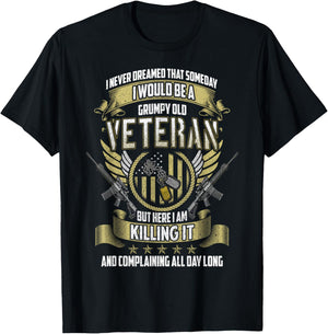 Old Soldier, New Jokes: Veterans Life Grumpy Old Veteran: Proudly Complaining , Small T-Shirt - T-Shirt | Black