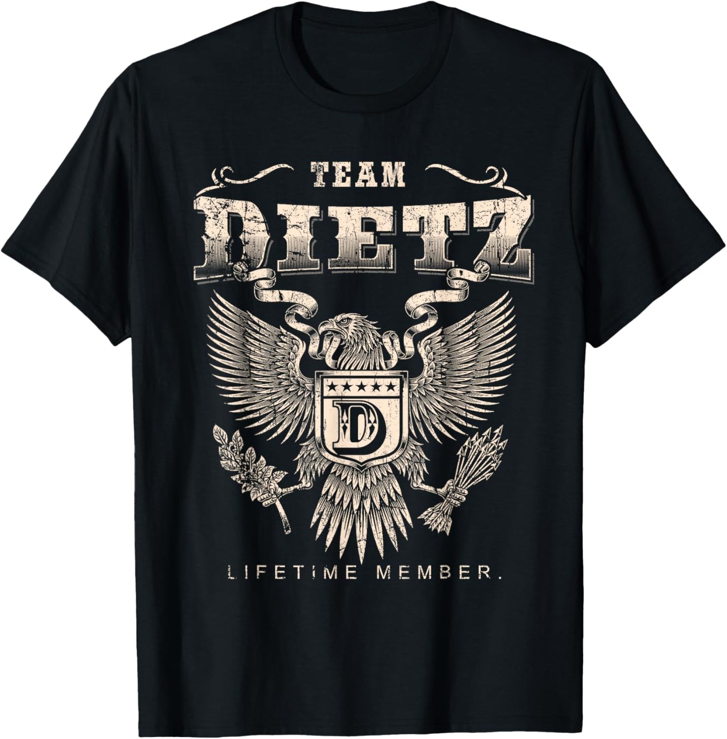 Team Dietz Lifetime Member Last Name T-Shirt - T-Shirt | Black