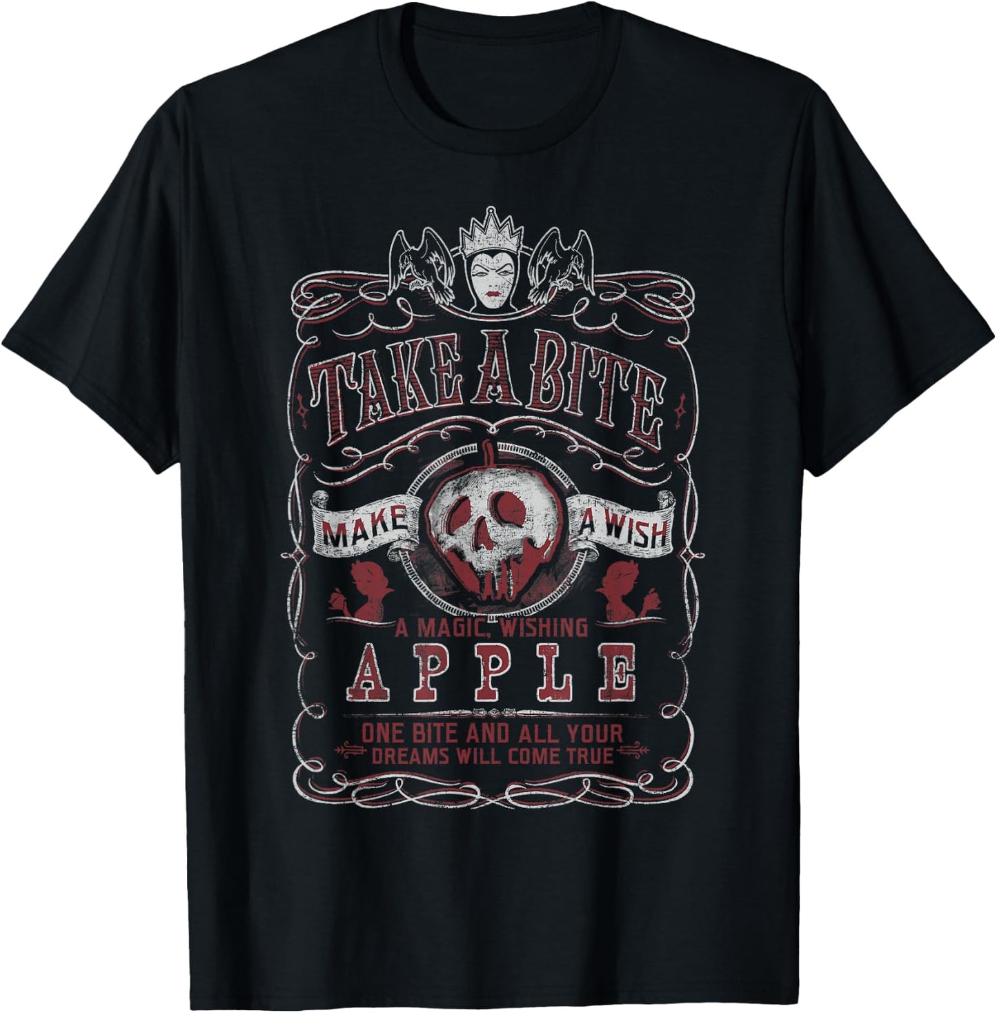 Disney Snow White Take A Bite Vintage Poster T-Shirt - T-Shirt | Black