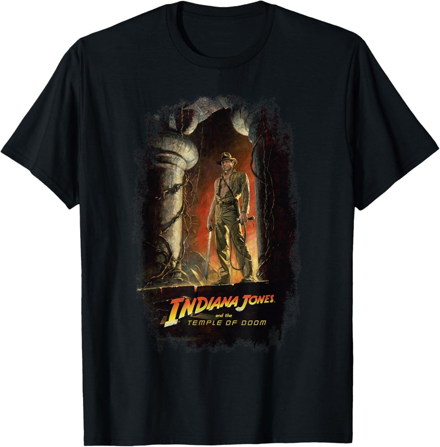 Lucasfilm Indiana Jones and The Temple of Doom Poster Art T-Shirt - T-Shirt | Black