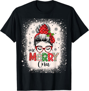 Cna Nurse Messy Bun Nurse's Aid Christmas T-Shirt - T-Shirt | Black