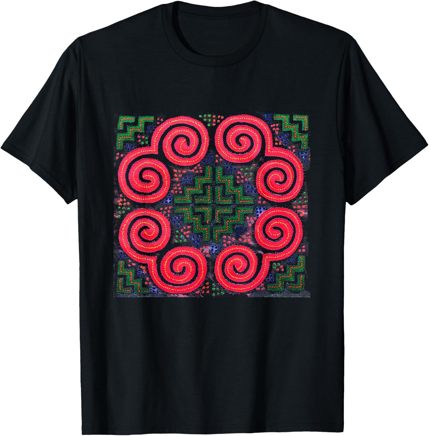 Hmong pink paj ntaub snail T-Shirt - T-Shirt | Black