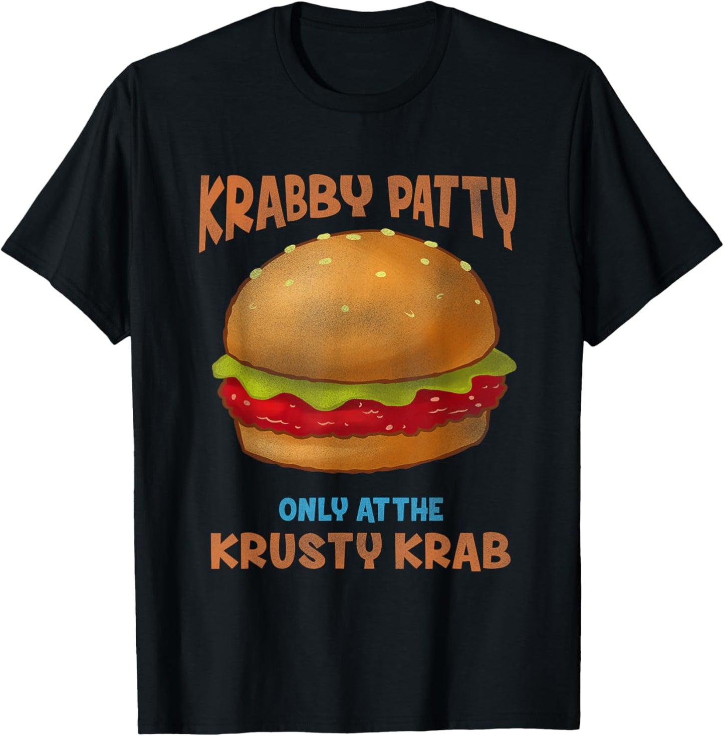 SpongeBob SquarePants Krabby Patty Only At The KK Vintage Ad T-Shirt - T-Shirt | Black