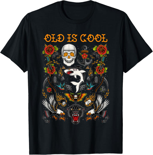 Old School Traditional Tattoo Style Shirt for Tattoo Artist T-Shirt - T-Shirt | Black