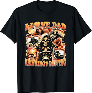 I love D&D Drinking & Driving Death Reaper T-Shirt - T-Shirt | Black