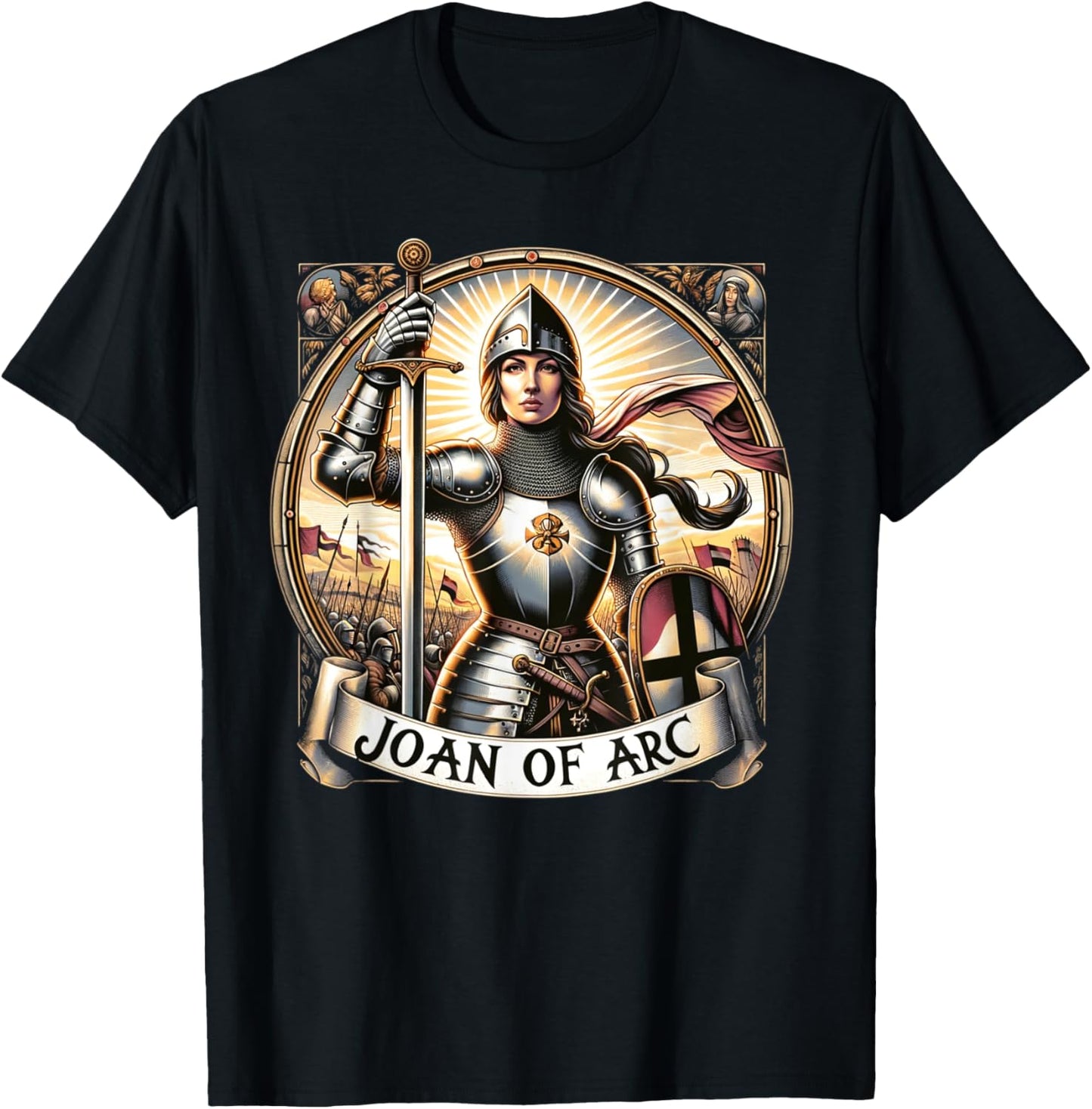 Saint Joan of Arc Catholic T-Shirt - T-Shirt | Black