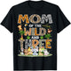 Mom Of The Wild Three 3Rd Birthday Tribal Safari Jungle T-Shirt - T-Shirt | Black