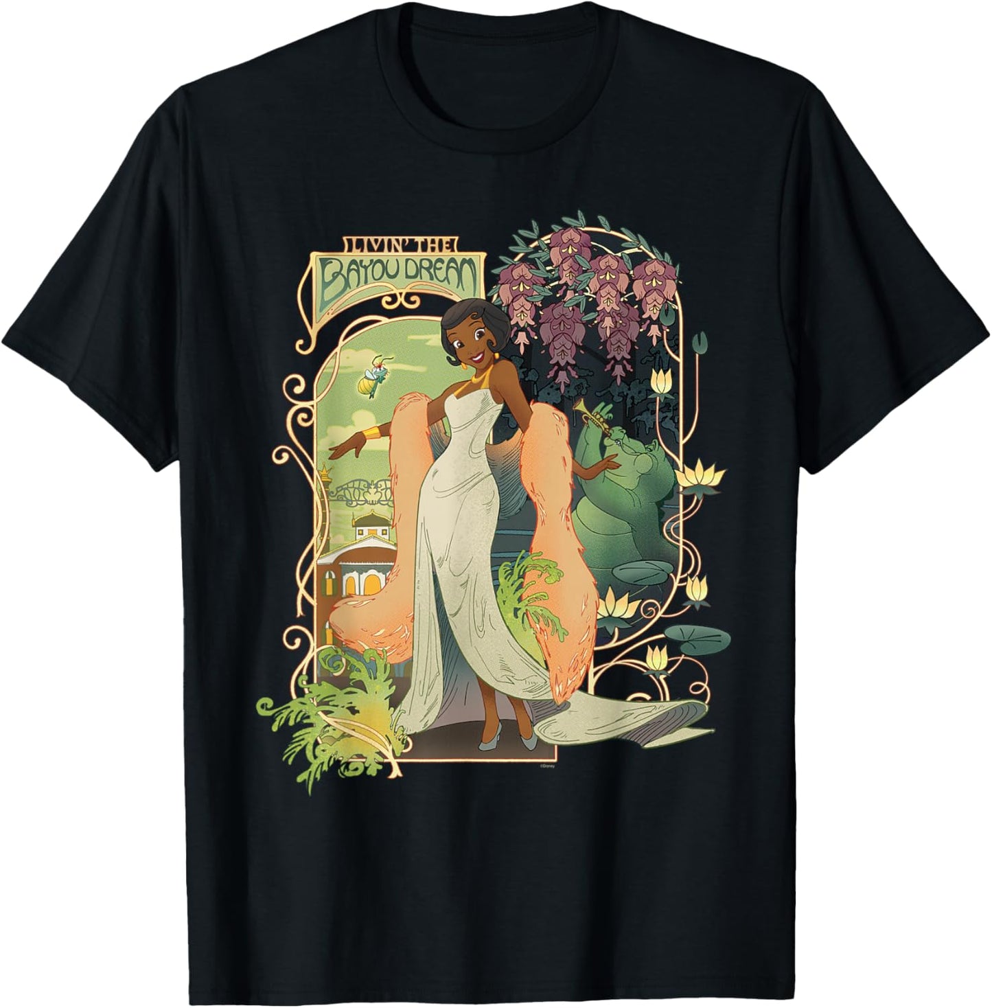 Disney Princess and The Frog Tiana Livin’ The Bayou Dream T-Shirt - T-Shirt | Black