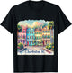 Charleston SC Rainbow Row Colorful Houses T-Shirt - T-Shirt | Black