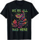 Disney Alice In Wonderland Cheshire Cat Neon All Mad Here Short Sleeve T-Shirt - T-Shirt | Black