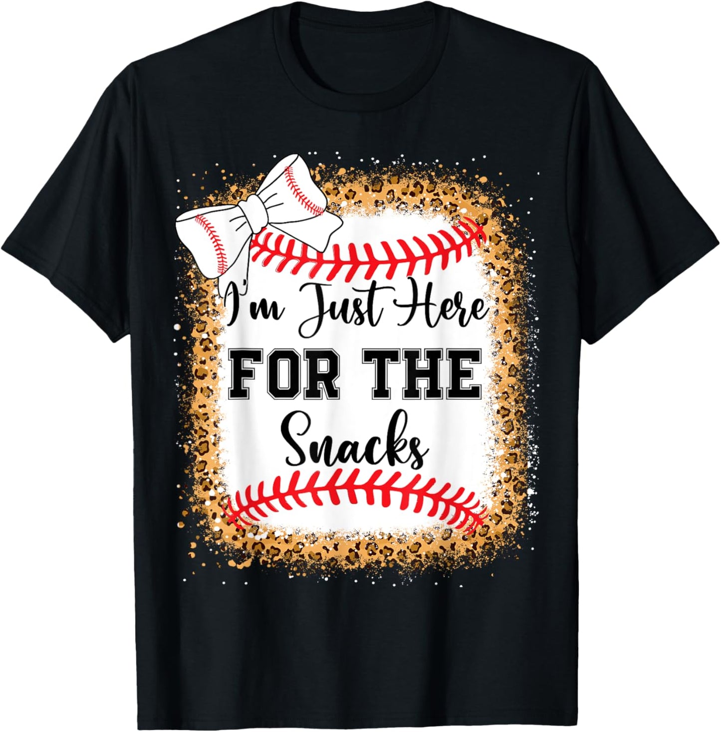 Baseball Sister Im Just Here For The Snacks Toddler Girl T-Shirt - T-Shirt | Black