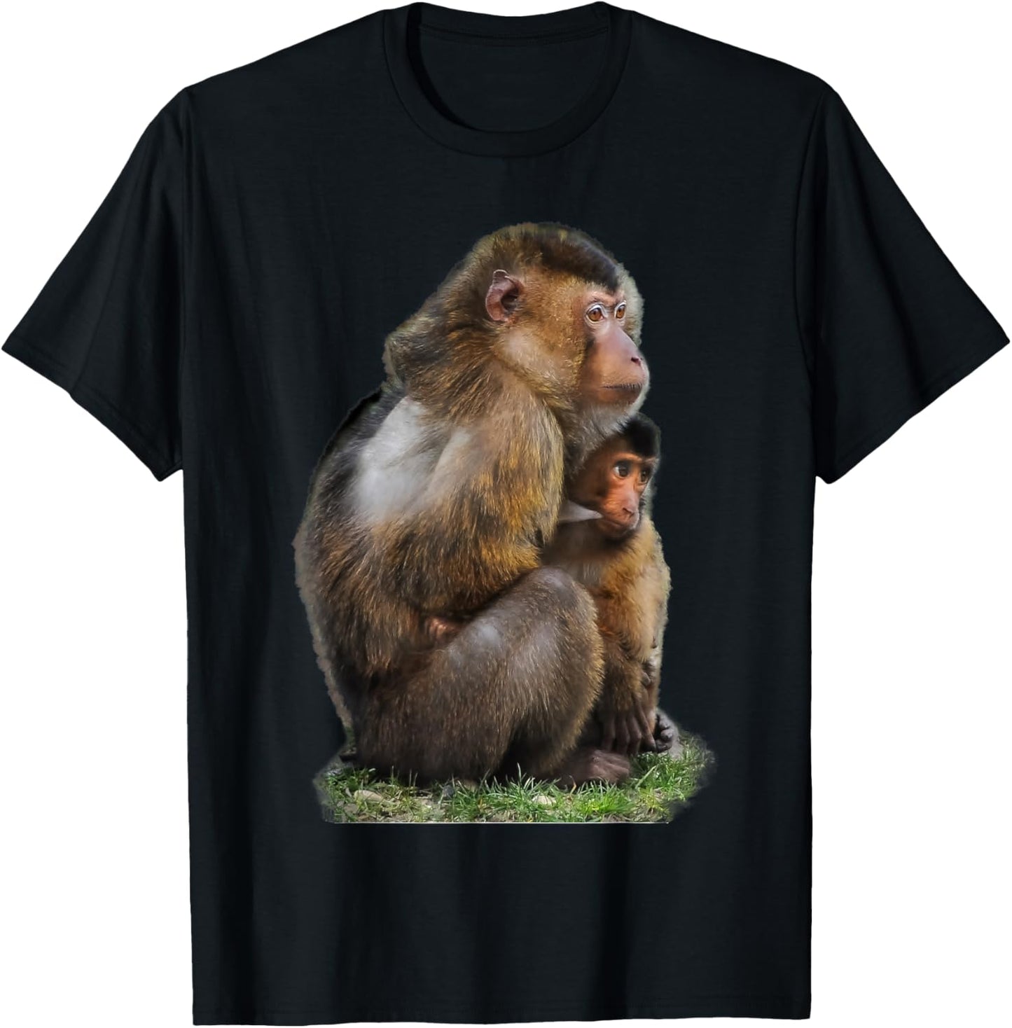 Really Like Macaque Monkey Macaques T-Shirt - T-Shirt | Black