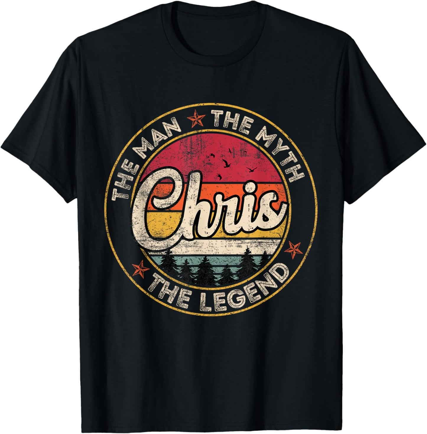 Chris The Man The Myth The Legend Personalized Name T-Shirt - T-Shirt | Black