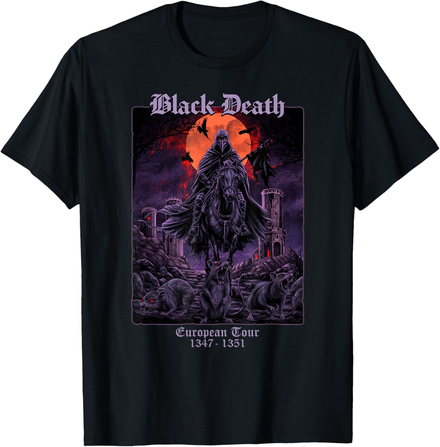Black Death European Tour Medieval History T-Shirt - T-Shirt | Black