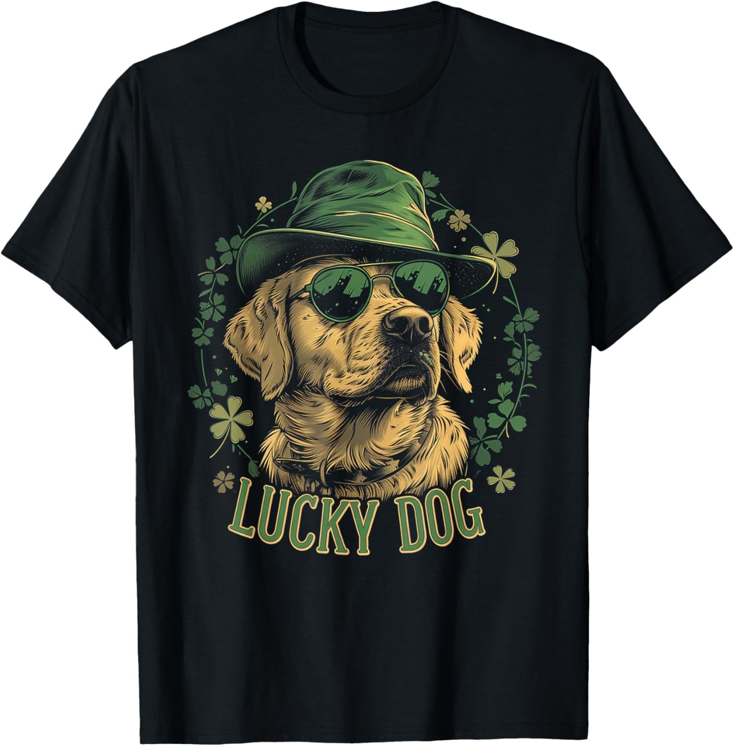 Labrador Retriever Dog St. Patrick's Day Saint Paddy's Irish Women Kids T-Shirt - T-Shirt | Black
