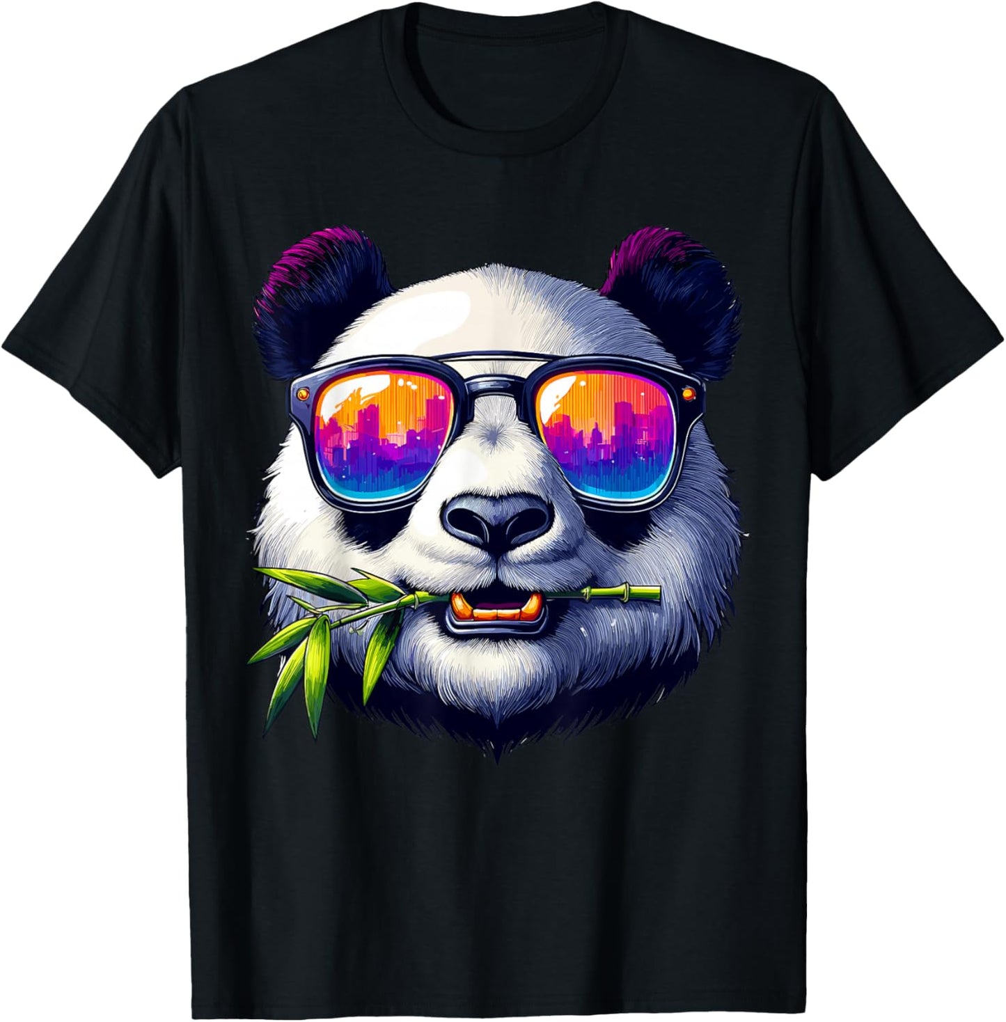 Panda Bear In Sunglasses Panda T-Shirt - T-Shirt | Black