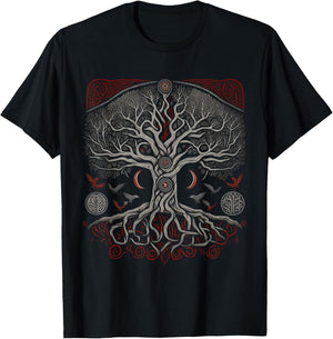 Tree of Life Viking Midgard Thor Walhalla T-Shirt - T-Shirt | Black