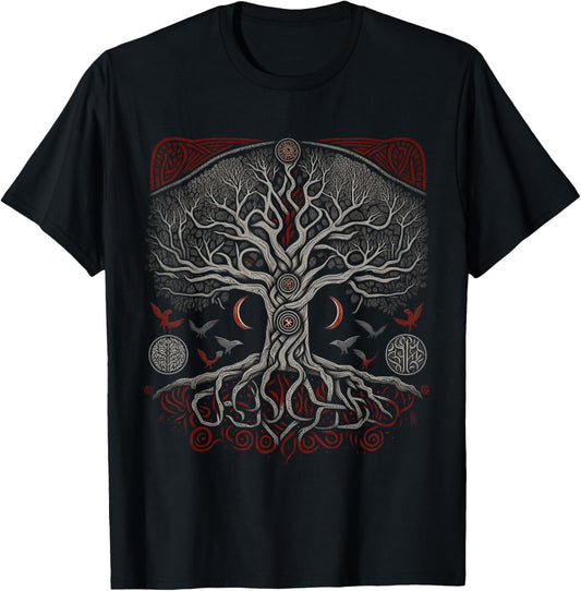 Tree of Life Viking Midgard Thor Walhalla T-Shirt - T-Shirt | Black