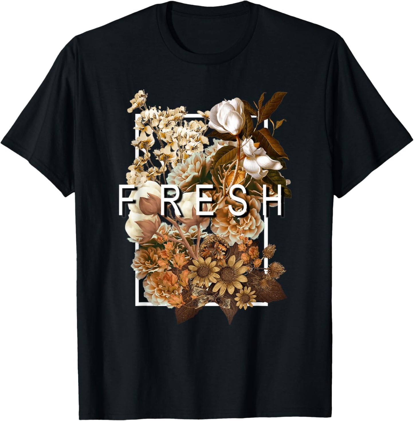 FRESH Brown Color T-Shirt - T-Shirt | Black