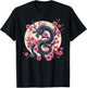 Vintage Chinese Dragon Asian Art Cherry Blossom Pink Flower T-Shirt - T-Shirt | Black