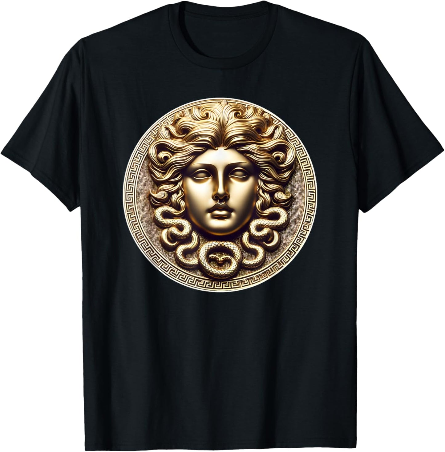 Medusa Head Myth Gorgon Snake Hair Greek Mythology Gift T-Shirt - T-Shirt | Black