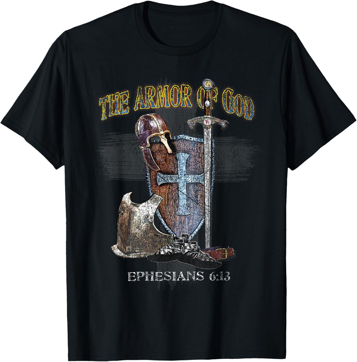 The Whole Armor of God - Ephesians 6:11 - Stand Therefore T-Shirt - T-Shirt | Black