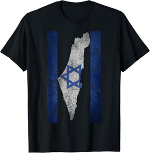 Israel Map Travel Jews Proud Jewish Gifts Israeli Flag T-Shirt - T-Shirt | Black