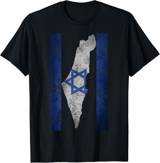 Israel Map Travel Jews Proud Jewish Gifts Israeli Flag T-Shirt - T-Shirt | Black