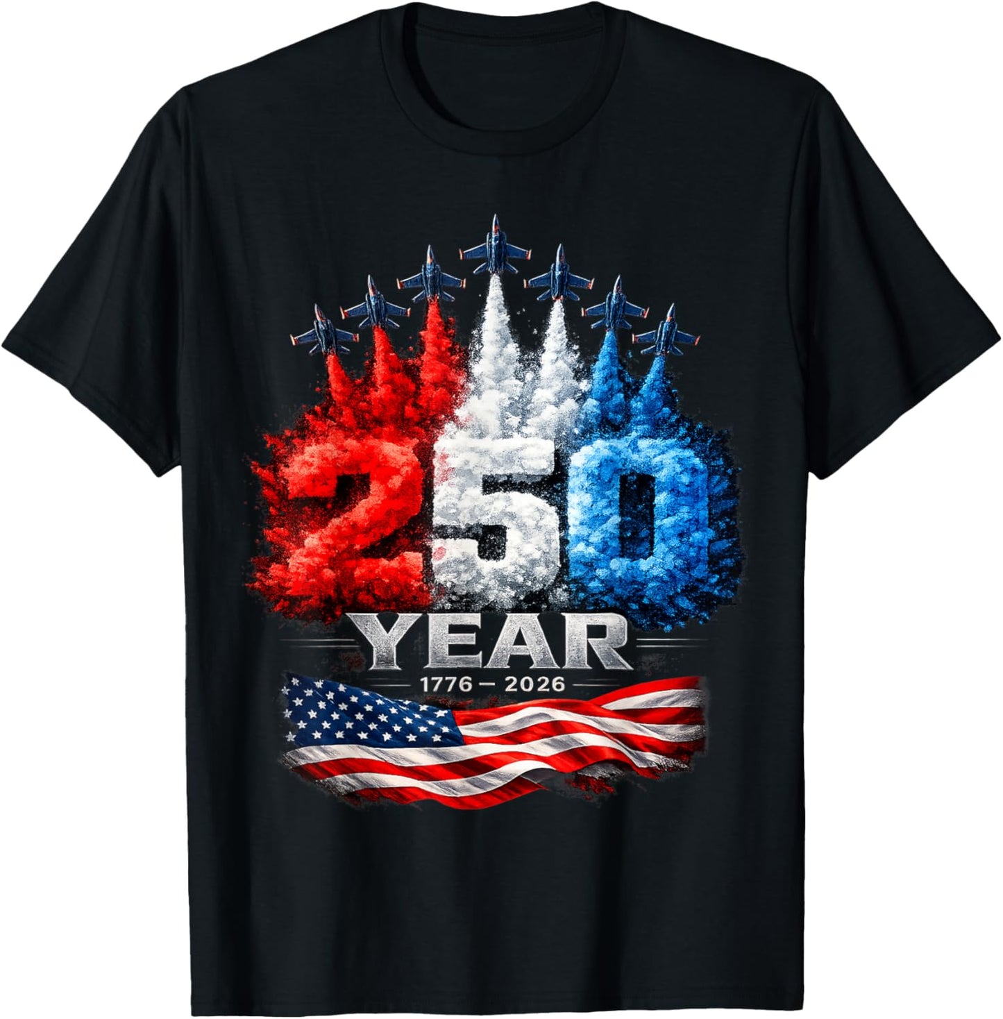 250th Anniversary USA Patriotic 250 Years American 4th July T-Shirt - T-Shirt | Black