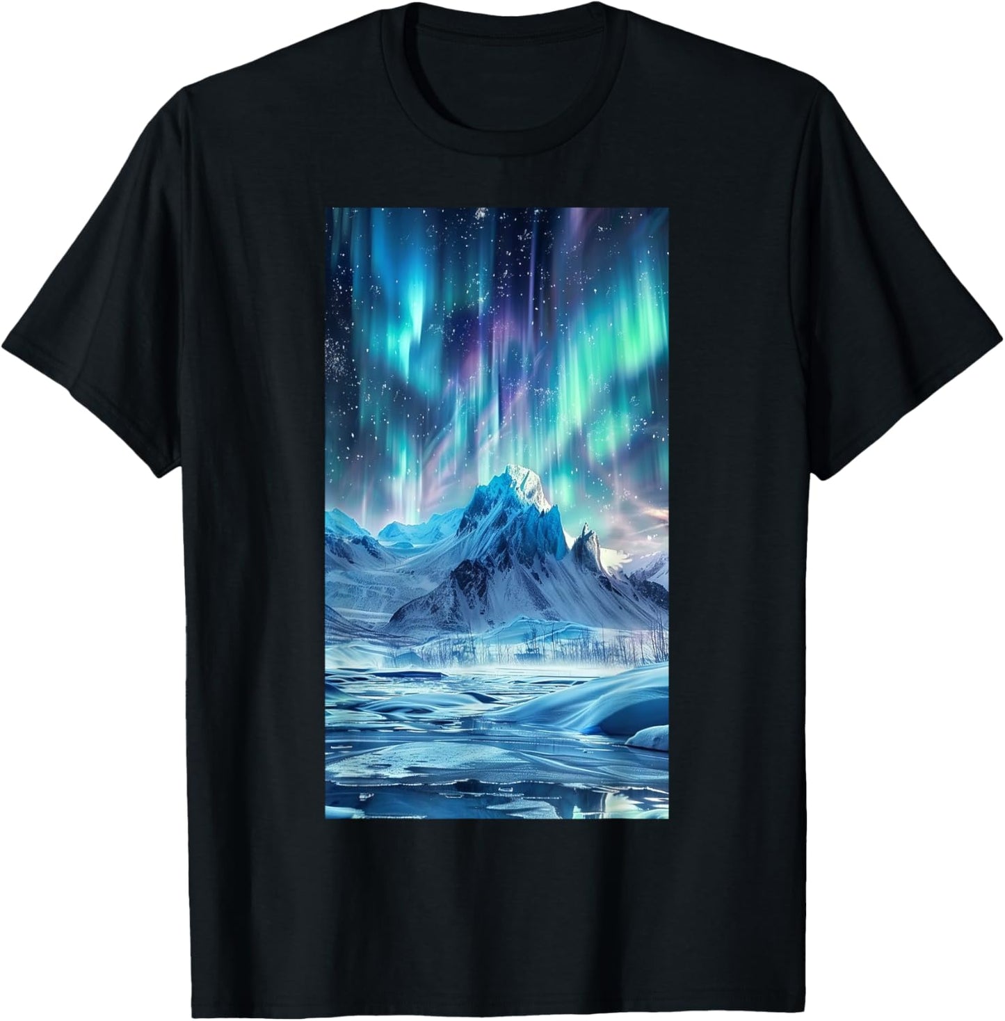 Northern Lights Display Aurora Borealis T-Shirt - T-Shirt | Black