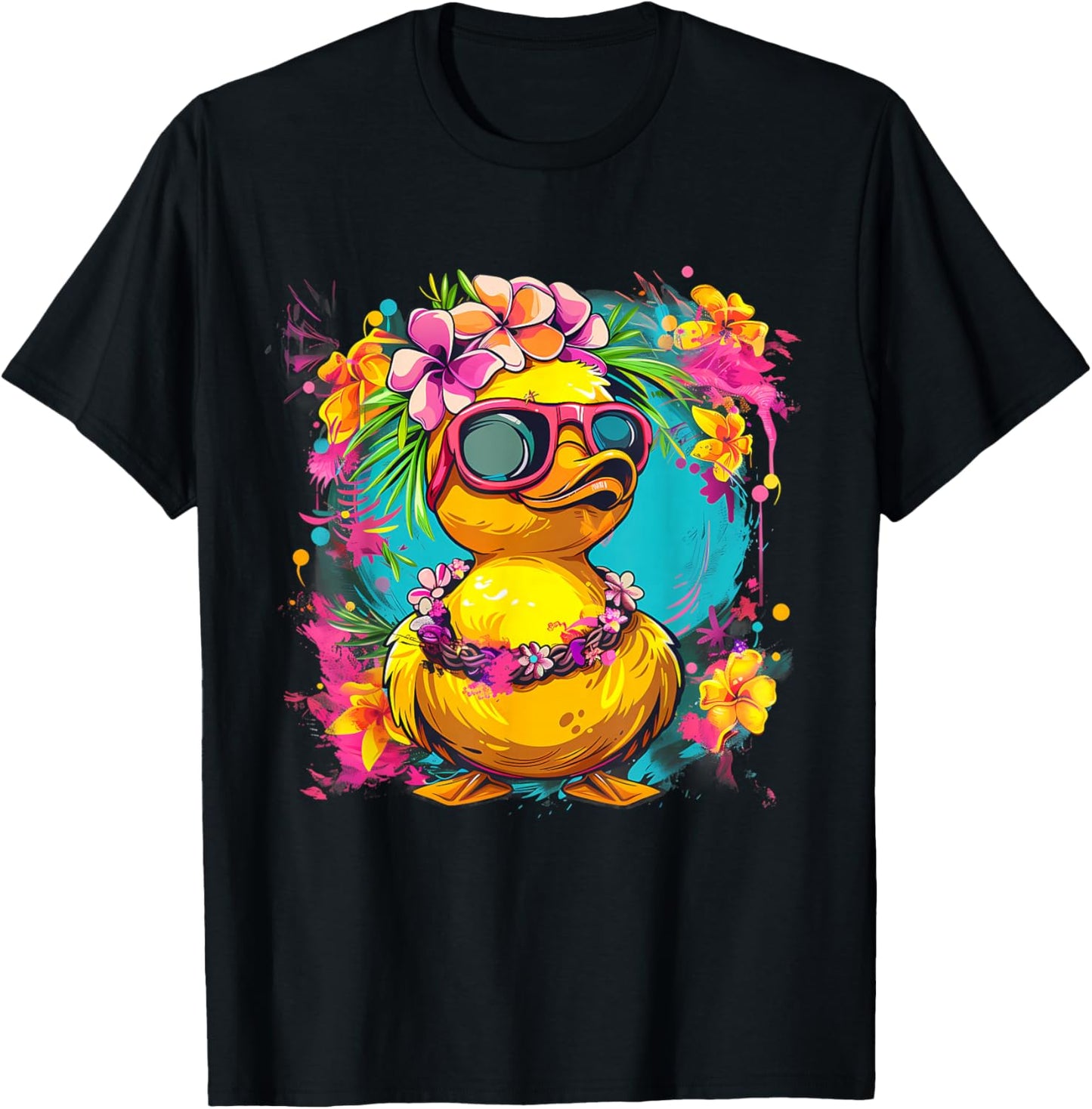 Rubber Duck Hawaiian Rubber Duckling Rubber Duckie Hawaii T-Shirt - T-Shirt | Black