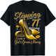 High Heels Stepping Into My 71st Birthday 71 and Fabulous T-Shirt - T-Shirt | Black