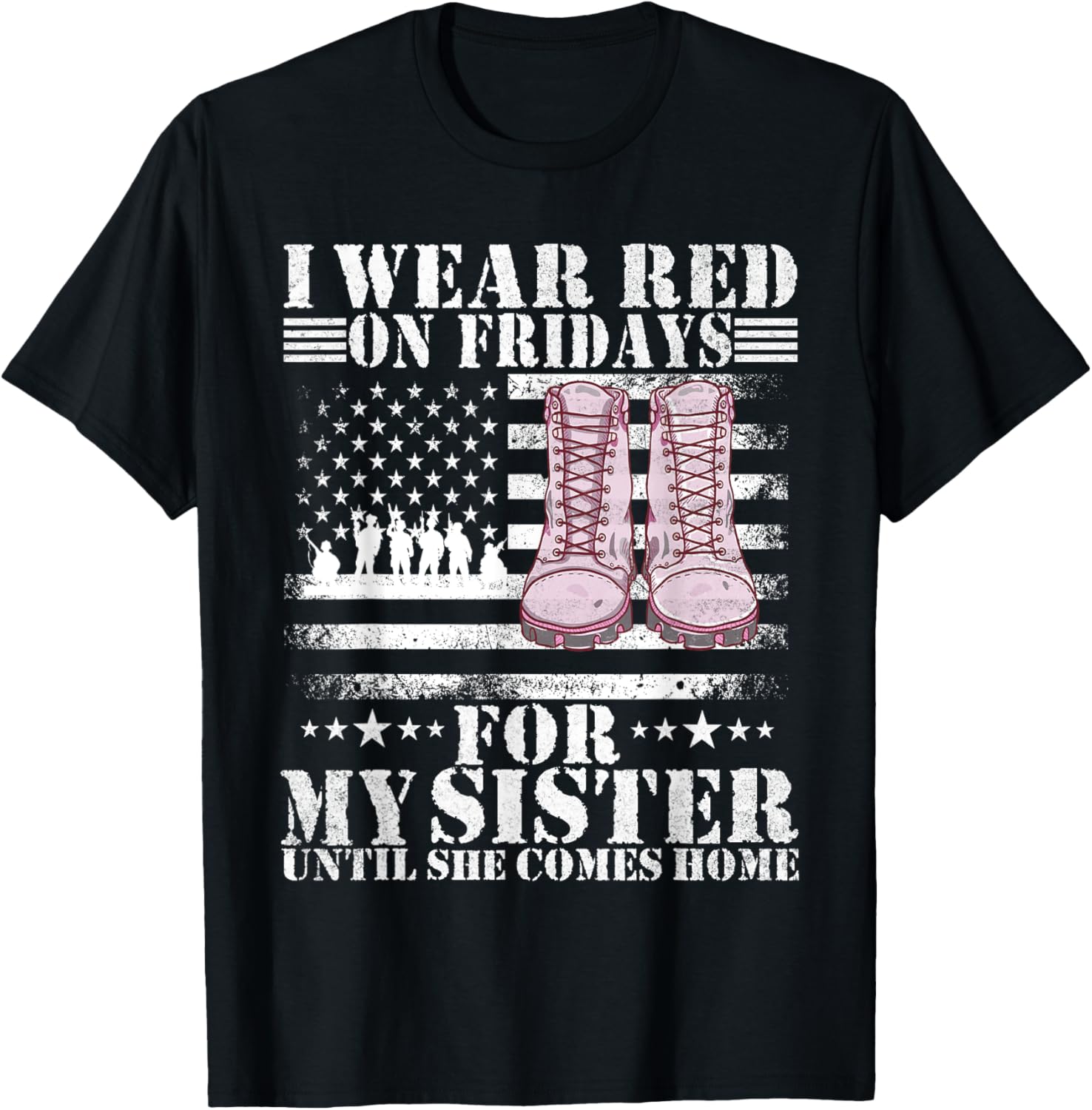 I wear Red on Fridays For my sister Until She Comes home T-Shirt - T-Shirt | Black