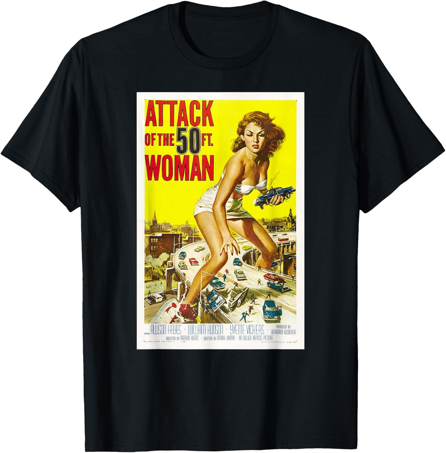 Attack of The 50ft Woman - Vintage Movie Poster T-Shirt - T-Shirt | Black