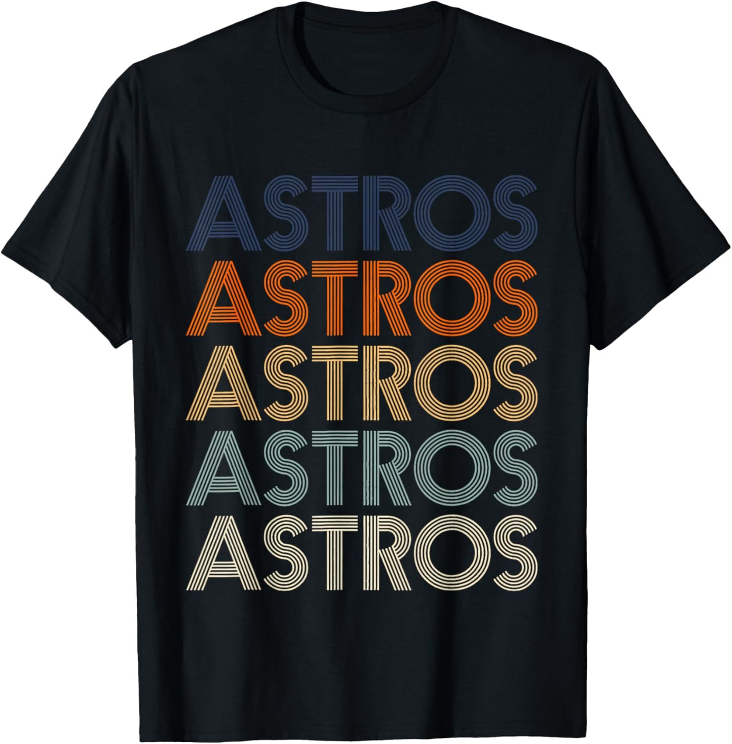 Vintage Astros Retro Style 70s 80s First Name T-Shirt - T-Shirt | Black