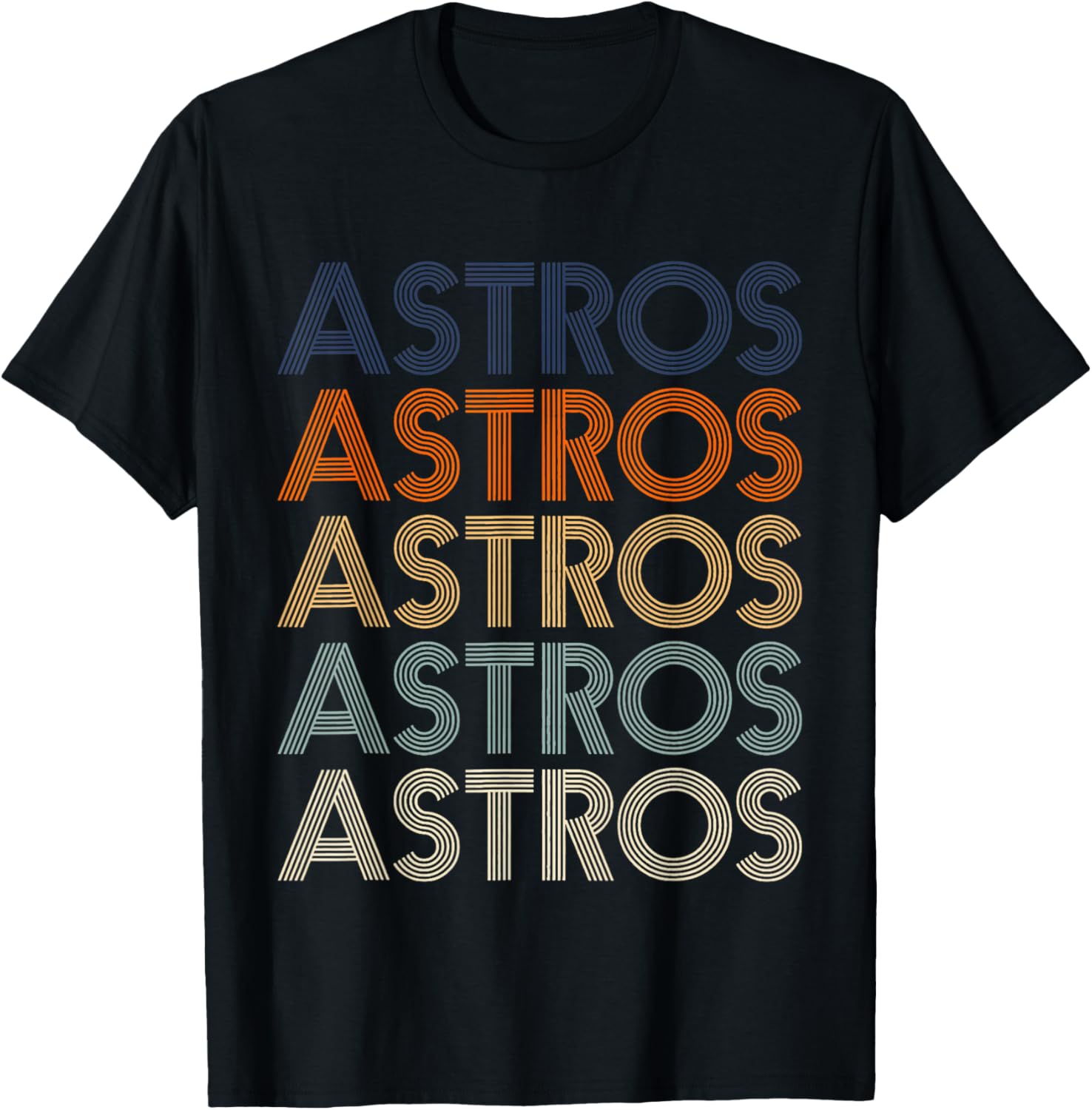 Vintage Astros Retro Style 70s 80s First Name T-Shirt - T-Shirt | Black